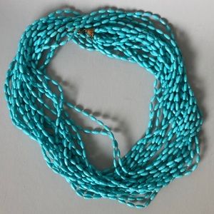 Vintage 8 strand turquoise beaded necklace 50” Double wrap or wear long